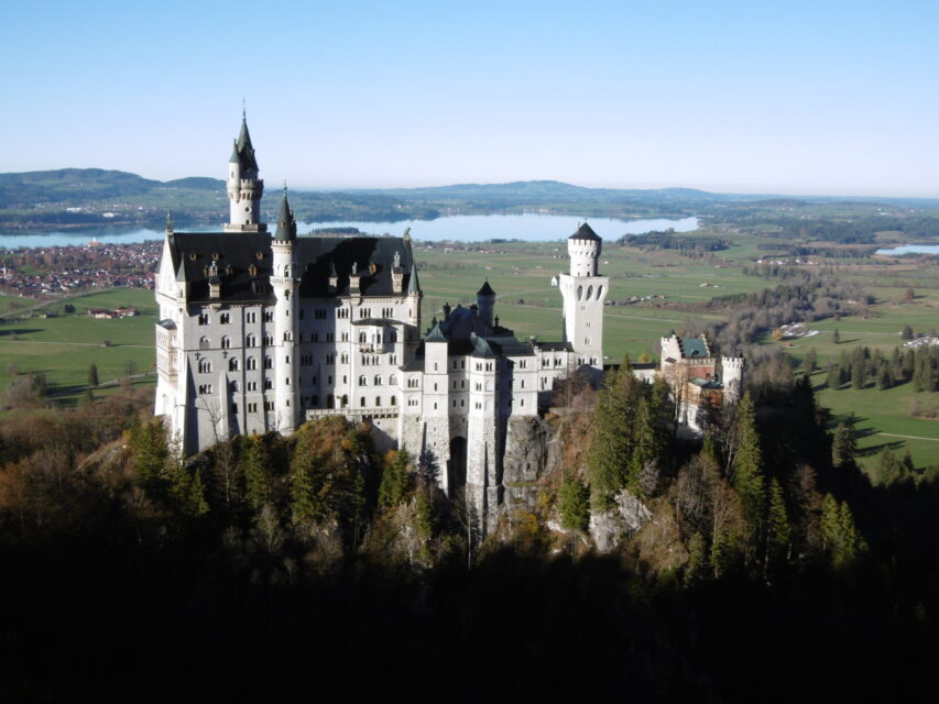 Panoramic view of a fairy-tale castle